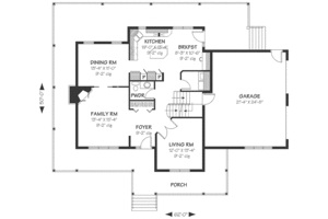 Floor Plan - Main Floor for Traditional House Plan #23-2465 - 3 bed, 2.5 bath