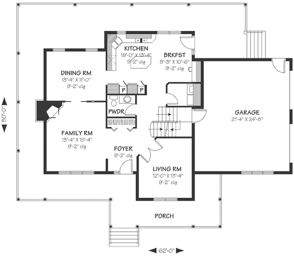 Home Plan - Traditional Floor Plan - Main Floor Plan #23-2465