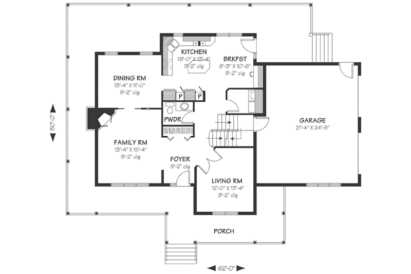 Dream House Plan - Floor Plan - Main Floor for Traditional House Plan #23-2465 - 3 bed, 2.5 bath