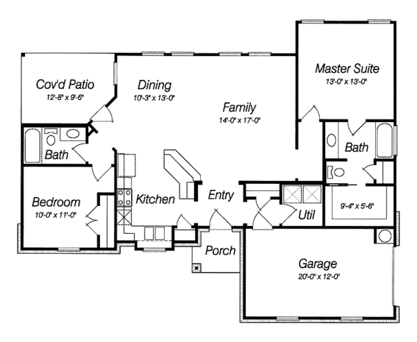 Architectural House Design - Ranch Floor Plan - Main Floor Plan #946-12