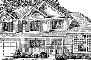 House Blueprint - Country Exterior - Front Elevation Plan #1037-16