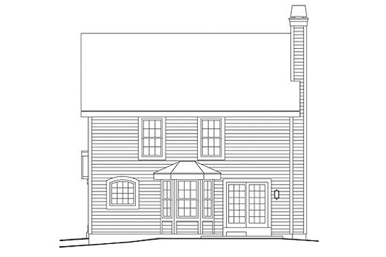 Exterior - Rear Elevation for Country House Plan #57-319 - 3 bed, 2.5 bath