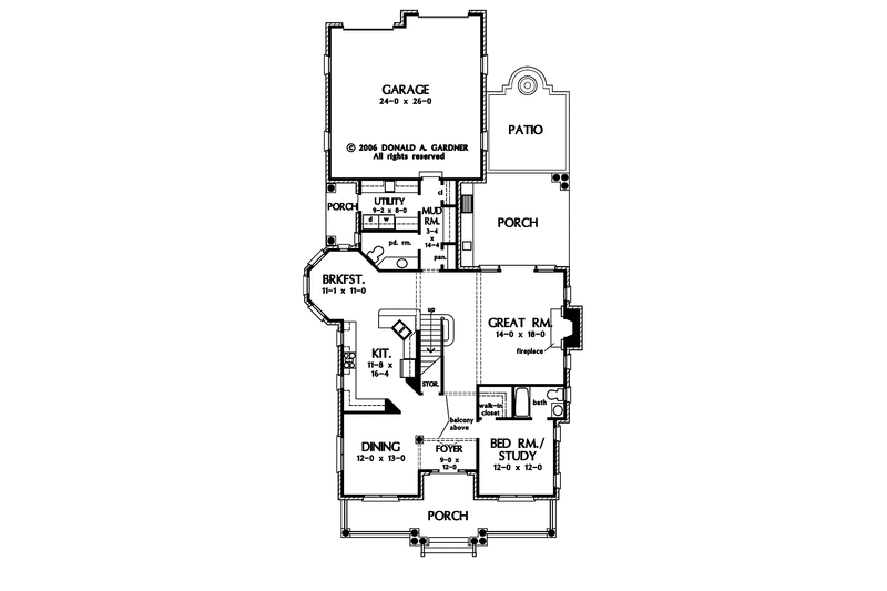 Home Plan - Floor Plan - Main Floor for Colonial House Plan #929-851 - 4 bed, 3.5 bath