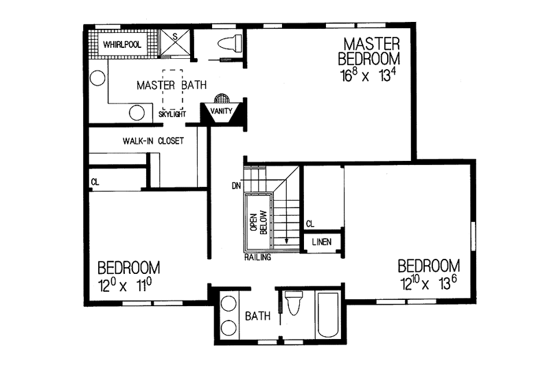 Home Plan - Floor Plan - Upper Floor for Craftsman House Plan #72-835 - 3 bed, 3 bath
