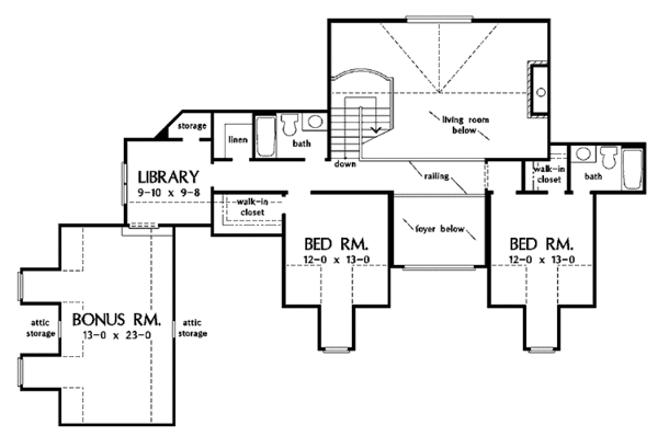 Architectural House Design - Country Floor Plan - Upper Floor Plan #929-755