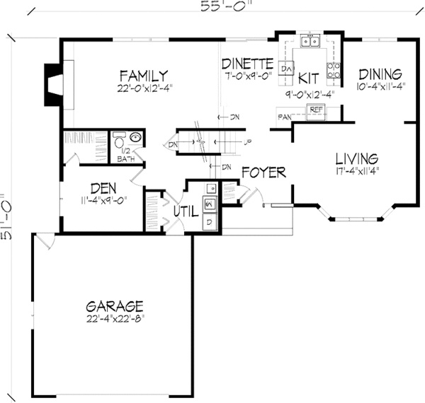 House Plan Design - Traditional Floor Plan - Main Floor Plan #51-712