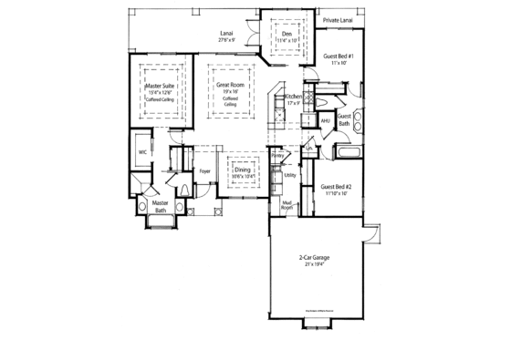 Floor Plan - Main Floor 1 for Mediterranean House Plan #938-23 - 3 bed, 2 bath