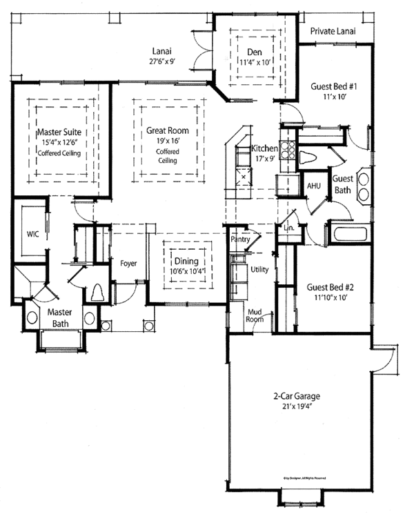 House Design - Mediterranean Floor Plan - Main Floor Plan #938-23