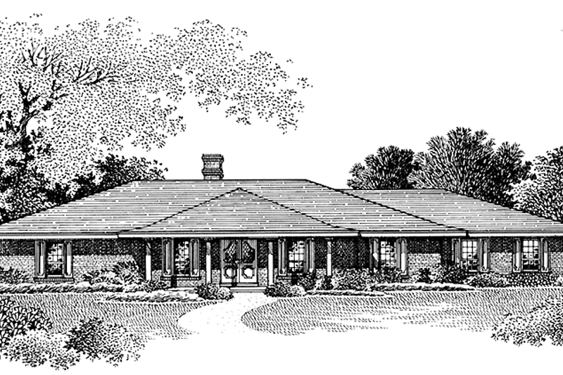 Architectural House Design - Country Exterior - Front Elevation Plan #45-461