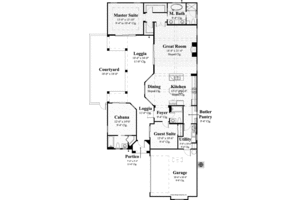 Floor Plan - Main Floor for Mediterranean House Plan #930-432 - 3 bed, 3 bath