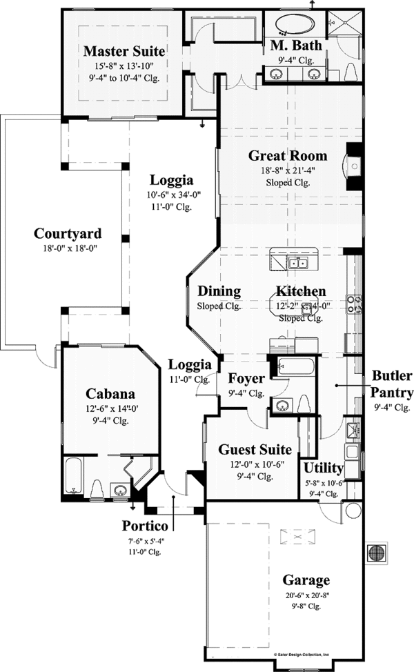 Dream House Plan - Mediterranean Floor Plan - Main Floor Plan #930-432