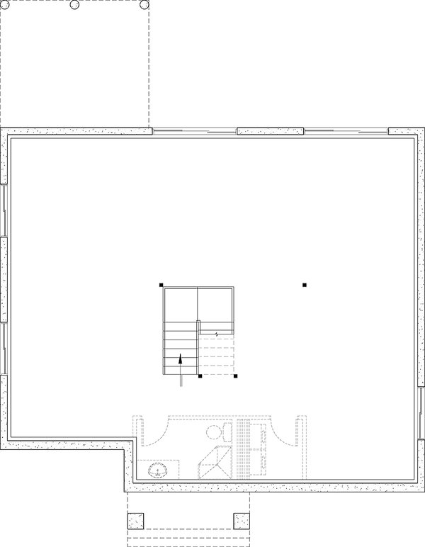 House Blueprint - Farmhouse Floor Plan - Lower Floor Plan #23-2877