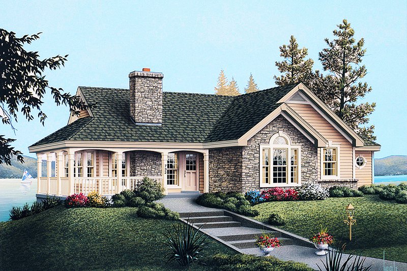 Dream House Plan - Traditional Exterior - Front Elevation Plan #57-185