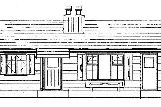 Exterior - Front Elevation 4 for Ranch House Plan #47-1033 - 2 bed, 1 bath