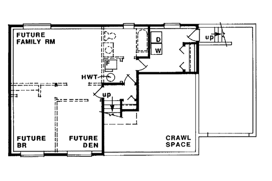 Floor Plan - Lower Floor for Traditional House Plan #47-309 - 3 bed, 2 bath