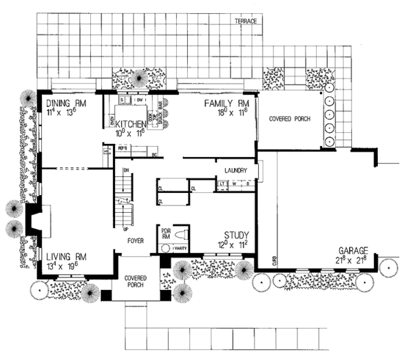 Home Plan - Contemporary Floor Plan - Main Floor Plan #72-850