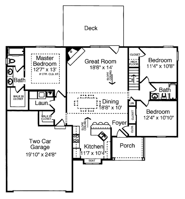 Ranch Floor Plan - Main Floor Plan #46-768