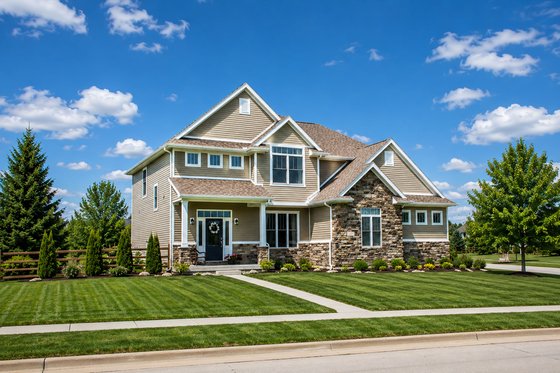 Exterior - Front Elevation 3 for Craftsman House Plan #20-2152 - 4 bed, 2.5 bath