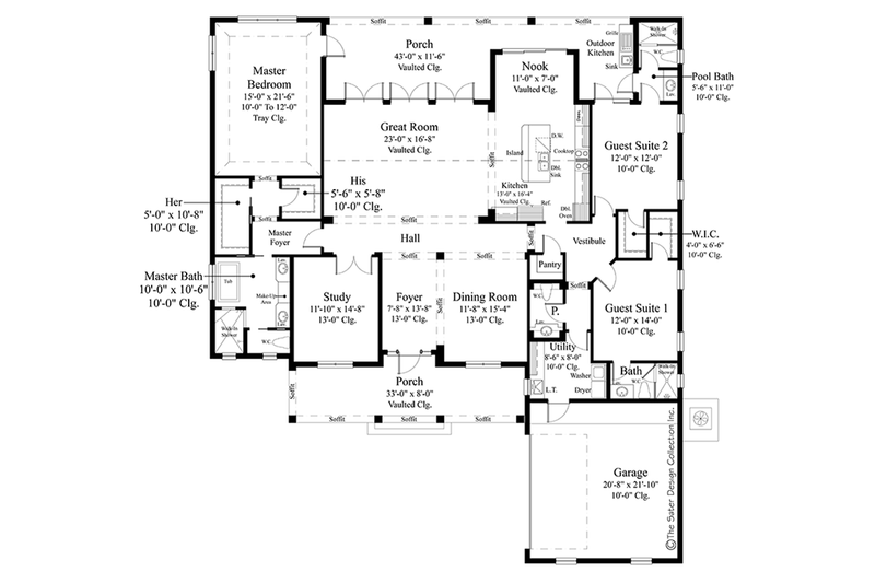 Home Plan - Floor Plan - Main Floor for Ranch House Plan #930-468 - 3 bed, 3.5 bath
