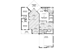 Floor Plan - Main Floor for Traditional House Plan #56-691 - 3 bed, 2.5 bath