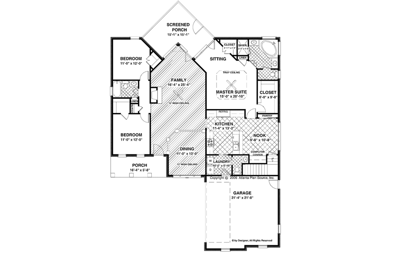 Home Plan - Floor Plan - Main Floor for Traditional House Plan #56-691 - 3 bed, 2.5 bath