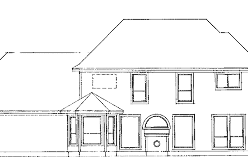 Home Plan - Exterior - Rear Elevation for European House Plan #974-56 - 4 bed, 2.5 bath