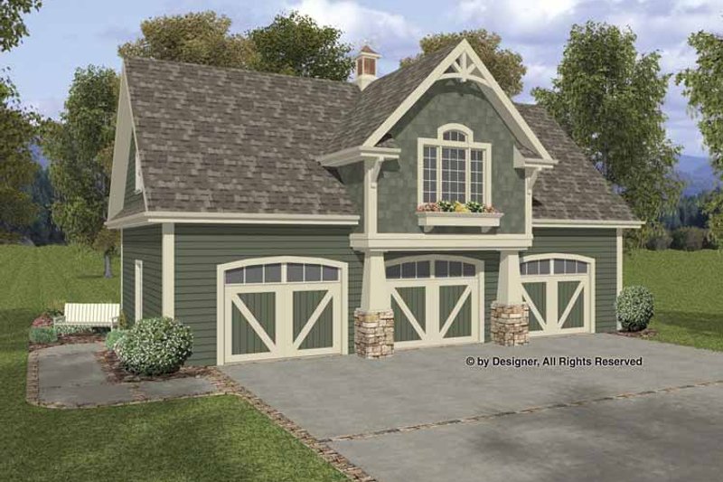 Home Plan - Exterior - Front Elevation 3 for Craftsman House Plan #56-675 - 1 bed, 1 bath