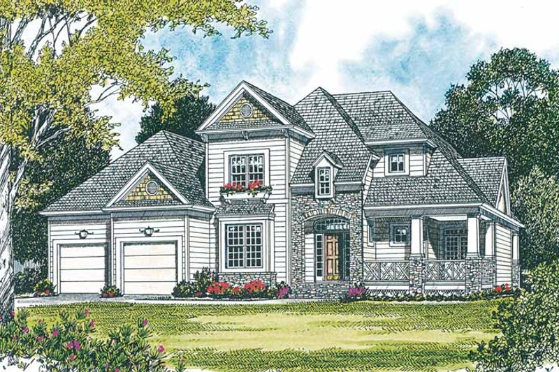 Architectural House Design - Country Exterior - Front Elevation Plan #453-217