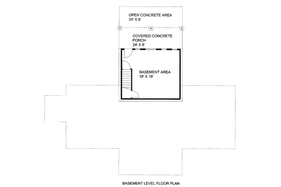 Floor Plan - Lower Floor for Bungalow House Plan #117-685 - 2 bed, 2 bath