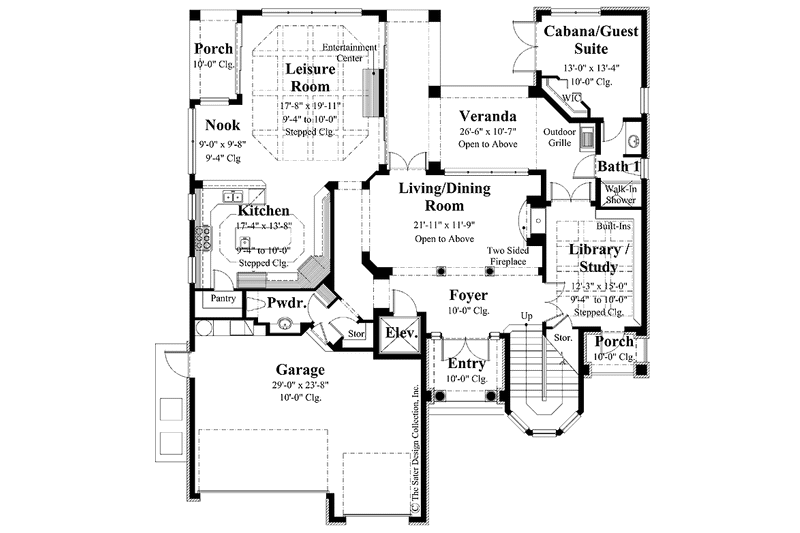 Architectural House Design - Floor Plan - Main Floor for Country House Plan #930-281 - 5 bed, 5.5 bath