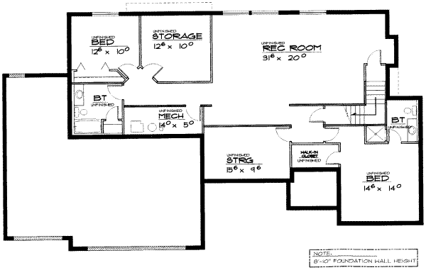 European Floor Plan - Lower Floor Plan #308-240