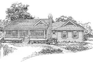 Ranch Exterior - Front Elevation Plan #47-886