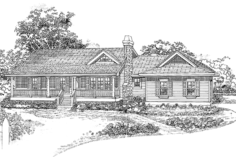 Architectural House Design - Ranch Exterior - Front Elevation Plan #47-886