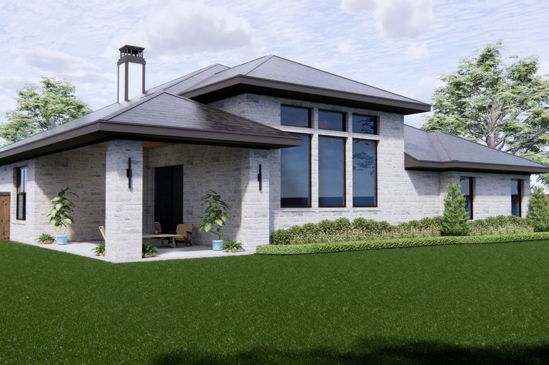 House Plan Design - Exterior - Rear Elevation for Modern House Plan #1096-93 - 4 bed, 2.5 bath