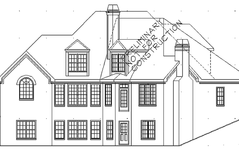 House Blueprint - Exterior - Rear Elevation for European House Plan #927-884 - 4 bed, 3.5 bath