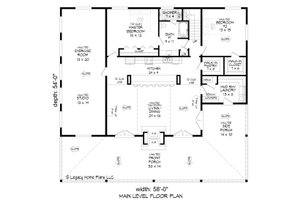 Floor Plan - Main Floor for Farmhouse House Plan #932-699 - 2 bed, 2 bath