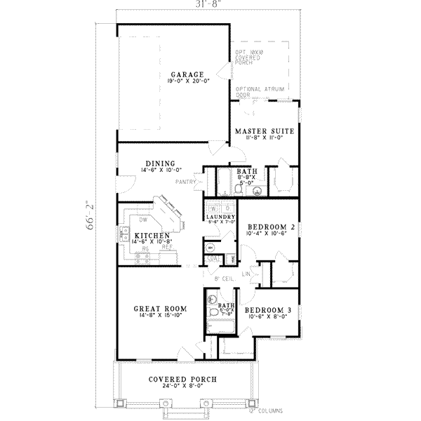 Home Plan - Craftsman Floor Plan - Main Floor Plan #17-2253