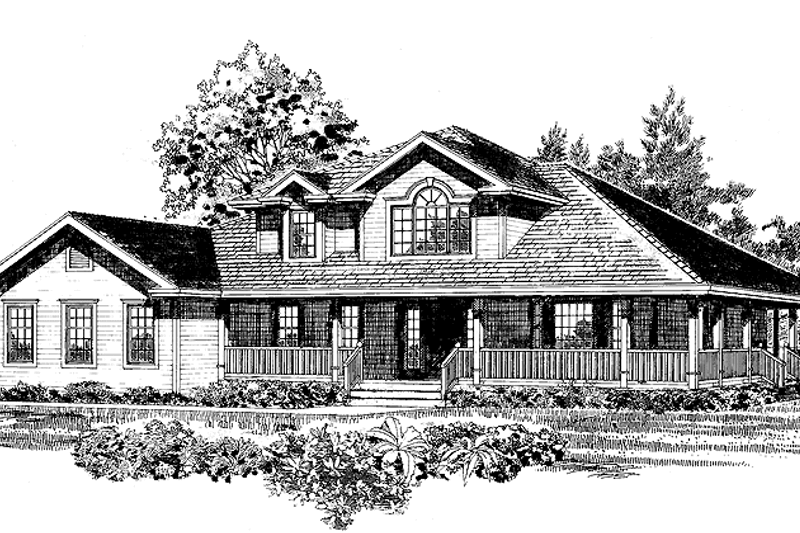 House Blueprint - Country Exterior - Front Elevation Plan #47-999