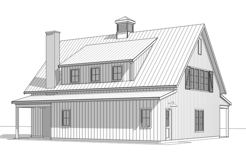 House Blueprint - Exterior - Other Elevation 1 for Barndominium House Plan #1114-72 - 4 bed, 2.5 bath