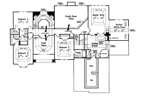 Floor Plan - Upper Floor for European House Plan #927-199 - 5 bed, 4 bath
