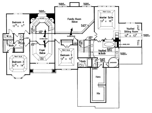 House Design - European Floor Plan - Upper Floor Plan #927-199