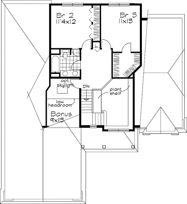 House Plan Design - European Floor Plan - Upper Floor Plan #320-511