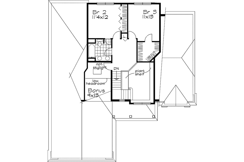 Home Plan - Floor Plan - Upper Floor for European House Plan #320-511 - 3 bed, 2.5 bath