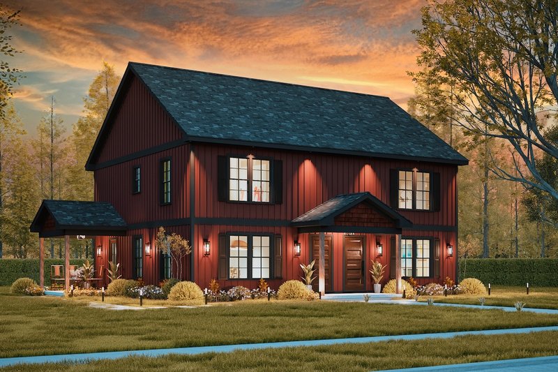 House Blueprint - Exterior - Front Elevation 3 for Ranch House Plan #54-624 - 6 bed, 6 bath