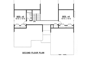 Floor Plan - Upper Floor for Traditional House Plan #67-752 - 4 bed, 3 bath