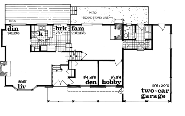 House Design - Country Floor Plan - Main Floor Plan #47-1034