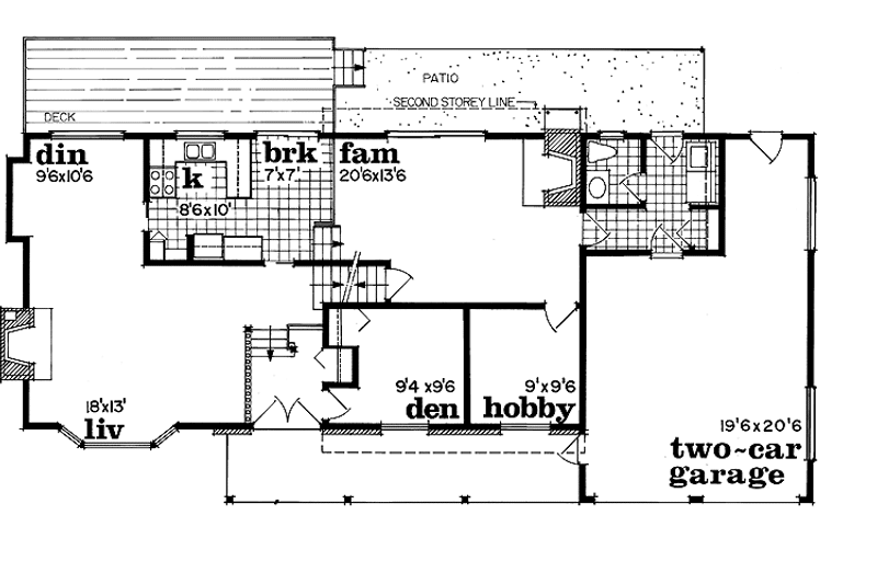 Home Plan - Floor Plan - Main Floor for Country House Plan #47-1034 - 3 bed, 2 bath