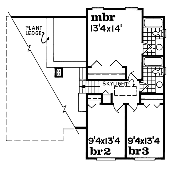 House Blueprint - Contemporary Floor Plan - Upper Floor Plan #47-756