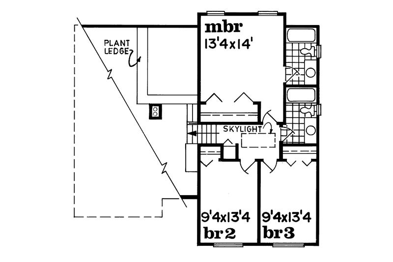 Home Plan - Floor Plan - Upper Floor for Contemporary House Plan #47-756 - 3 bed, 2.5 bath