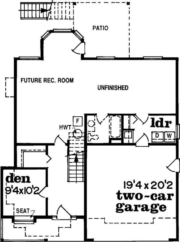 House Design - Country Floor Plan - Lower Floor Plan #47-790